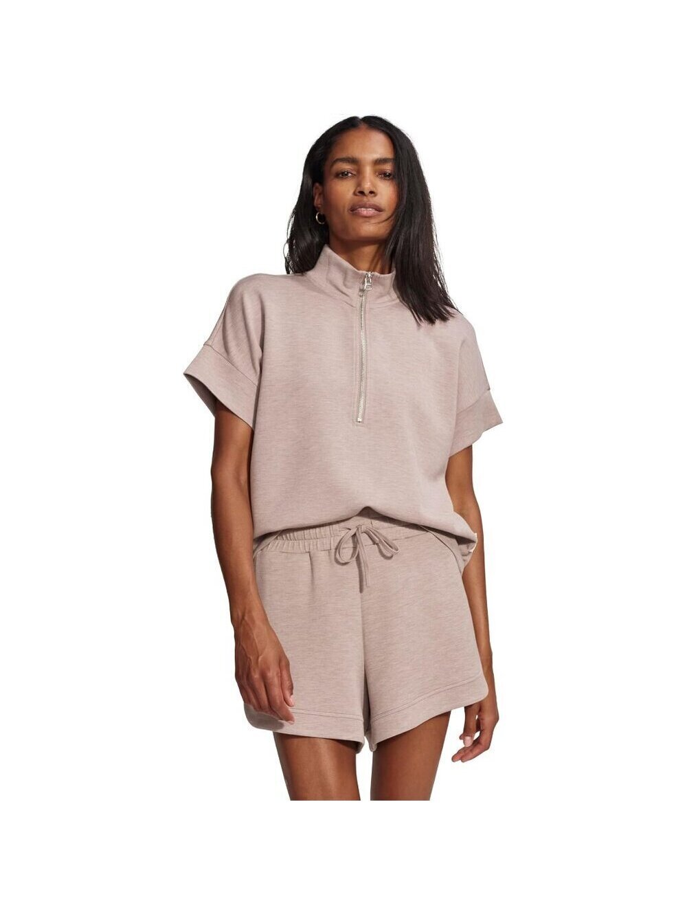 Varley Ollie High-Rise Shorts Doublesoft Loungewear Taupe Women's Size XS